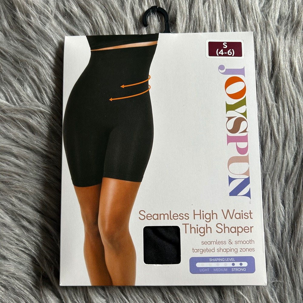 Joyspun Seamless High‎ Waist Thigh Shaper Womens Size Small Black Shapewear